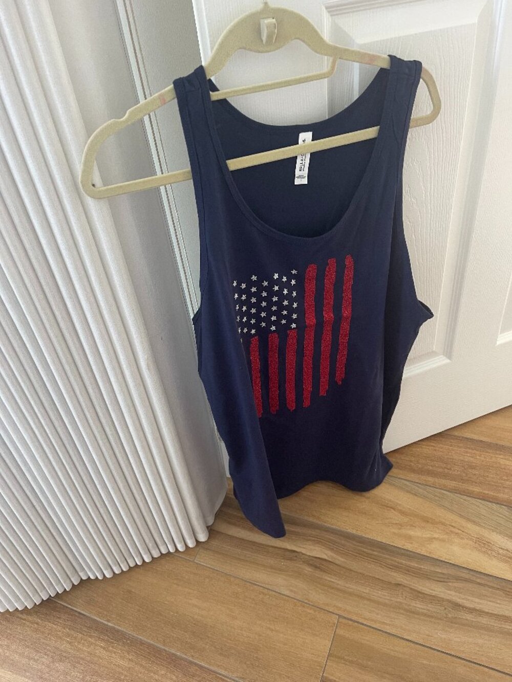 Women's American Flag Navy Tank Top Size Large NWT
